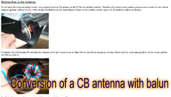 Conversion of a CB antenna with balun