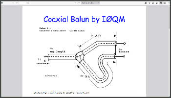 Coaxial balun 1:1