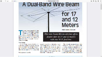 A dual band wire beam for 17 and 12 meters