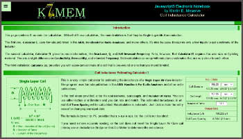 Coil Inductance Estimating Calculator