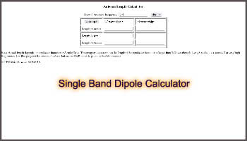 Single Band Dipole Calculator