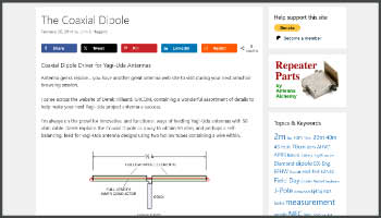 Coaxial Dipole Driver for Yagi-Uda Antennas