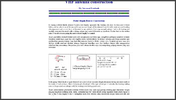 VHF Folded Dipole Element Construction