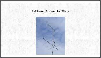 2 x 5 Element Yagi array for 144MHz