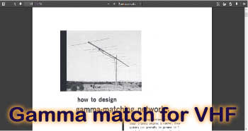 Gamma match for VHF