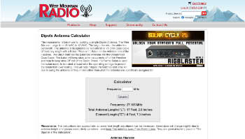 A simple dipole antenna calculator