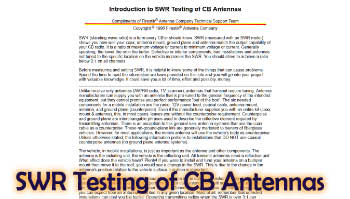 Introduction to SWR Testing of CB Antenna