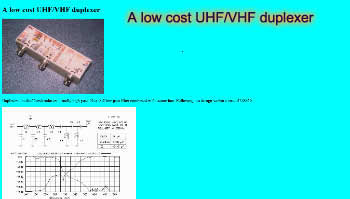 A low cost UHF-VHF duplexer