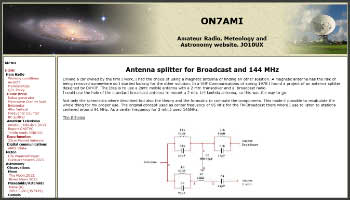 Antenna splitter for Broadcast and 144 MHz