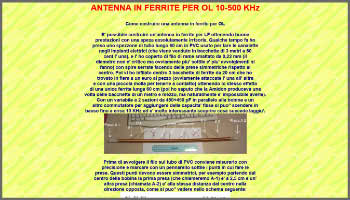 Antenna in ferrite per OL 10-500 KHz