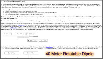 40 Meter Rotatable Dipole