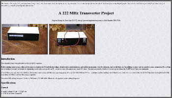 A 222 MHz Transverter Project