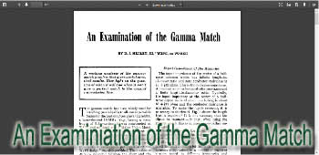 An Examiniation of the Gamma Match