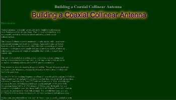 Building a Coaxial Collinear Antenna