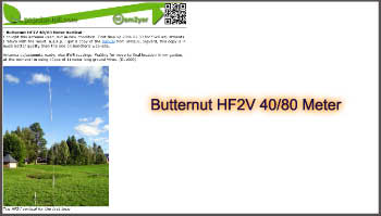 Butternut HF2V 40/80 Meter Vertical