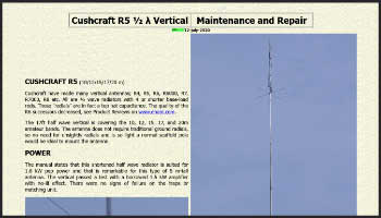 Cushcraft R5 1/2 lambda Vertical