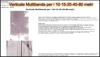 Verticale Multibanda per i 10-15-20-40-80 metri