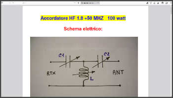 Accordatore HF 1.8 50 MHZ 100 watt