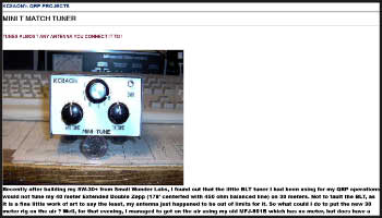 BLT tuner qrp station