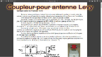 Coupleur pour antenne Levy