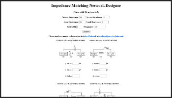 Highpass L matching network designer