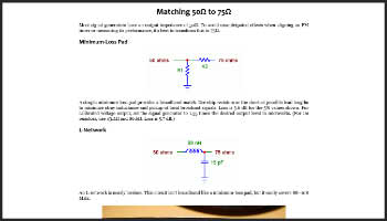 Matching 50 ohm to 75 ohm