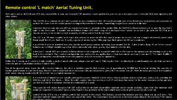 Remote control L match aerial Tuning Unit