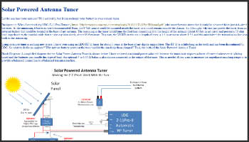 Solar powered antenna tuner