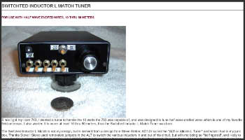 Switchted inductor L match tuner