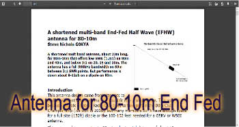 Antenna for 80-10m End Fed