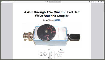 End Fed Half Wave Antenna Coupler SWR bridge