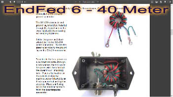 EndFed 6-40 Meter Multiband HF Antenna