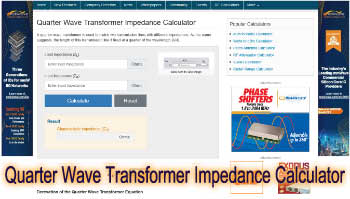 Quarter Wave Stub Impedance Calculator