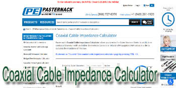 Coaxial Cable Impedance Calculator